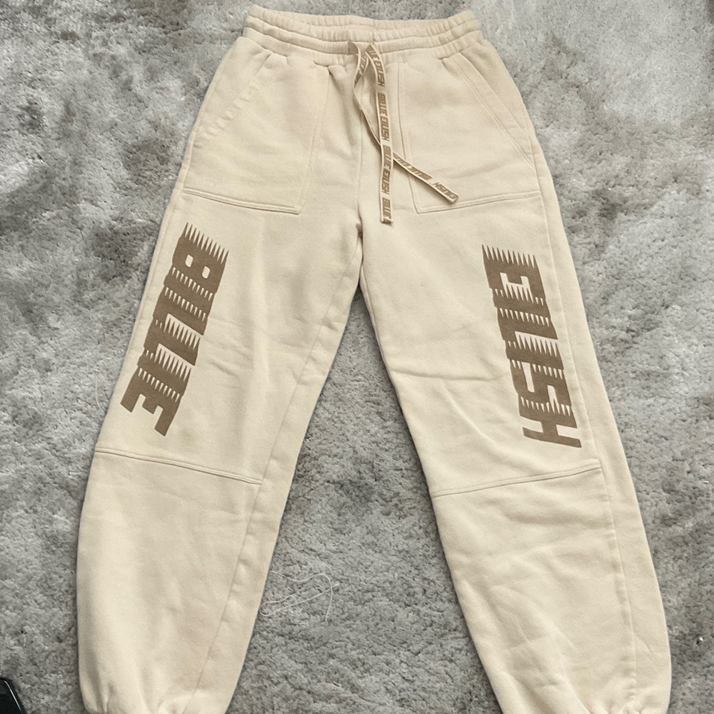 H&M Billie Eillish Cream Graphic Sweatpants